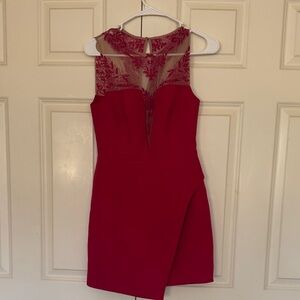 BCBG Elegant Dark Pink Lace Women's Dress